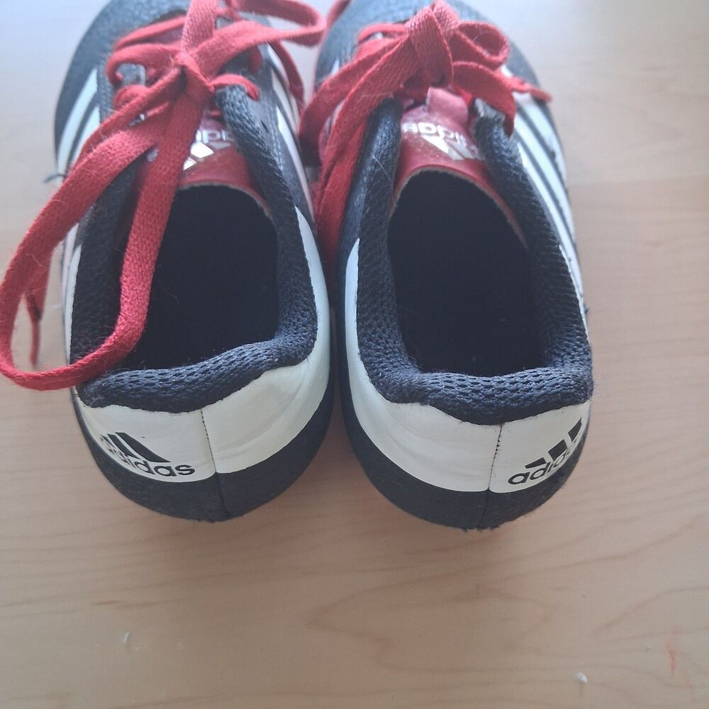 Addidas kids cleats sz 10k boys. Red and black with tie laces great for soccer - Picture 2 of 4